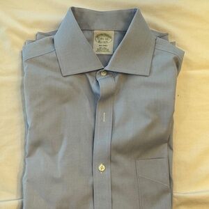 Men's Brooks Brothers Milano Fit blue dress shirt 14H-34 Spread Collar